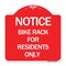 Signmission Sign Bike Rack for Residents Only, Red & White Aluminum Sign, 18" x 18", RW-1818-23530 A-DES-RW-1818-23530 - alternate 1
